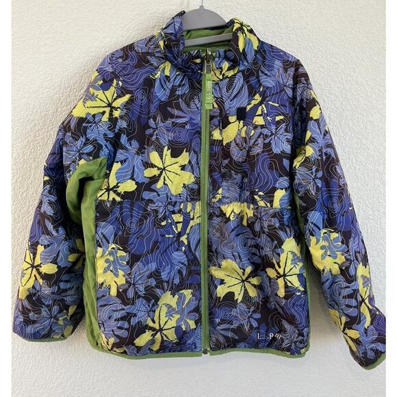 LLBean Nylon Primaloft Reversible Coat 5/6 Girls Reflective PLAY CONDITION - Picture 1 of 10
